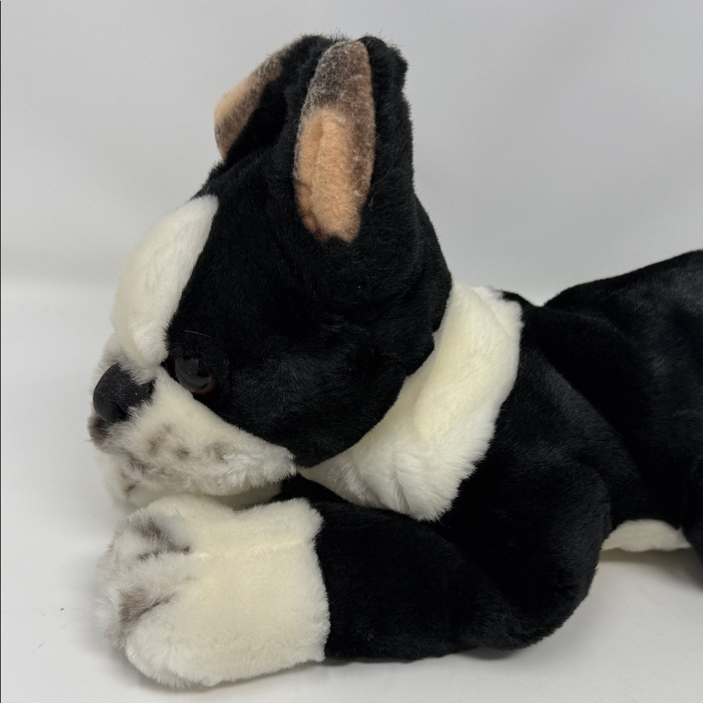 Animal Alley 13” long Plush Black & White Bulldog Stuffed Animal Toy - Kids - Picture 3 of 11